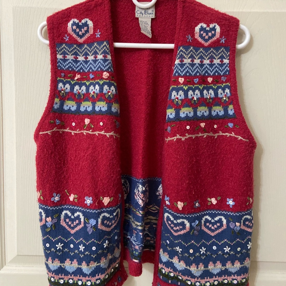 Vintage Koret fleece zip-up sweater vest SIZE LARGE(fits like a medium)